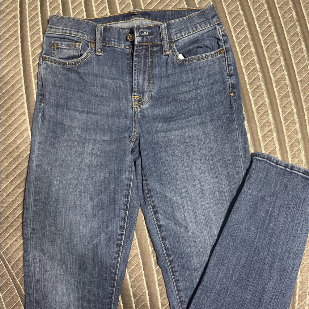7 For All Mankind Blue Skinny Jeans